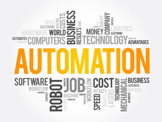 Fototapeta premium Automation word cloud collage, technology concept background