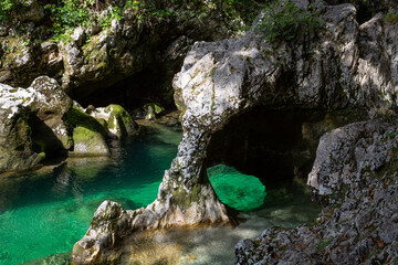 Little Elephant, a rock formation in Mostnica river gorge in Slovenia