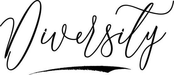 Diversity Calligraphy Black Color Text On White Background