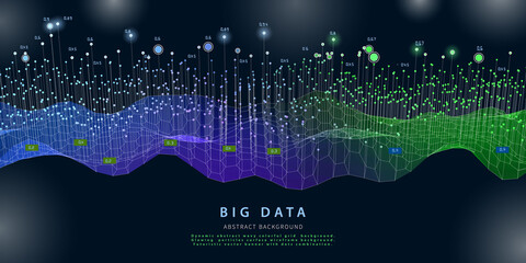 Abstract  polygonal algorithm grid analyze data. Big data. Quantum cryptography concept. Blockchain. Analytics algorithms data.  Banner for bussines, science and techology.