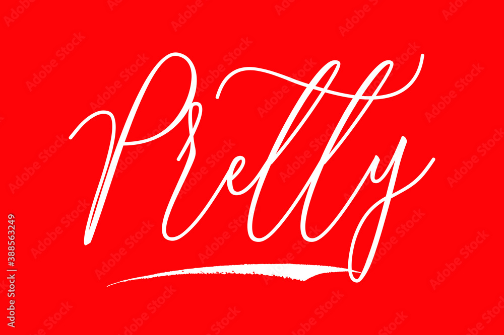 Fototapete pretty cursive calligraphy/typography white color text on red background