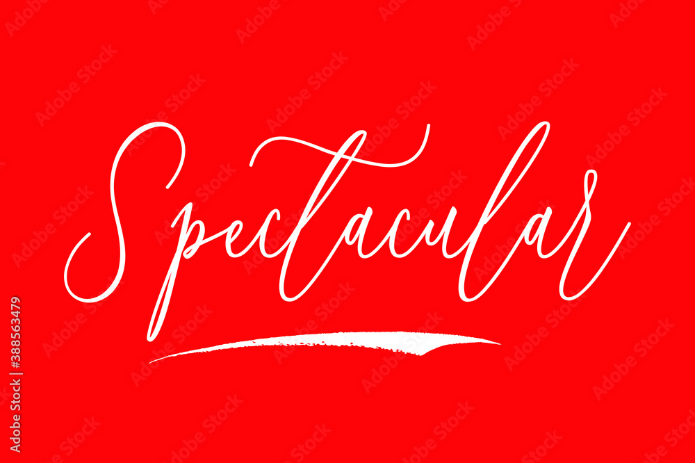 Fototapete spectacular cursive calligraphy/typography white color text on red background