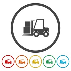Forklift ring icon, color set