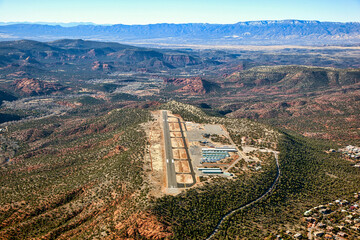 Aerial view of Sedona Airport in 2013