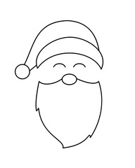 Vector drawing of  face Santa Claus drawn with lines, on a light background.