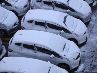 車に積もった雪