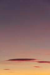 Fototapeta premium Beautiful autumn sky at sunset pink orange purple color