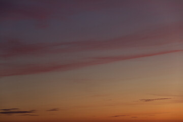Beautiful autumn sky at sunset pink orange purple color
