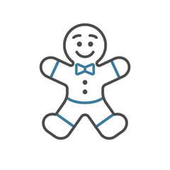 Gingerbread Man Vector Illustration Icon 
