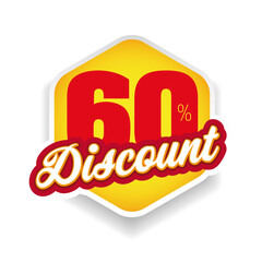 Sixty percent discount label vector
