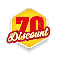 Seventy percent discount label vector