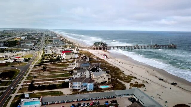 Aerial Nags Head NC, Nags Head North Carolina along Outer Banks for NC