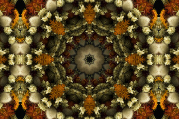 abstract colorful seamless pattern with floral motifs from flowers and leaves