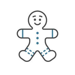 Gingerbread Man Vector Illustration Icon 
