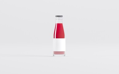 Strawberry Juice Bottles Mockup 3D Illustration