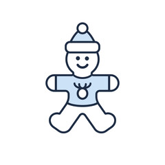 Gingerbread Man Vector Illustration Icon 
