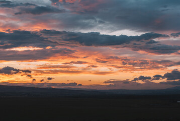 Fototapeta na wymiar Colorful sky at the sunset