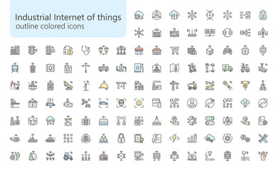 IIoT outline colored iconset