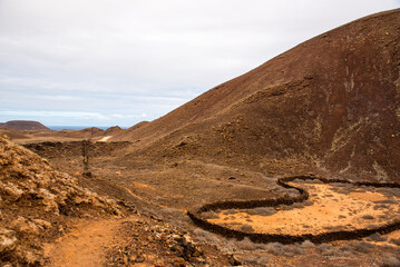 Stone corral on the Fuerteventura GR 131 Nature Trail from Corralejo to Morro Jable in summer 2020