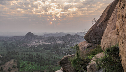 Matanga Hill is the highest point in Hampi
