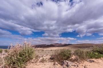 Vulcanic based desert landscape at Jandia around La Pared