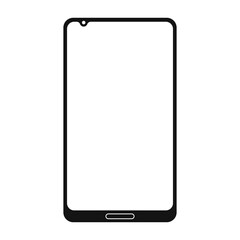 Mobile icon black vector sign. Smartphone sign online trendy vector template.