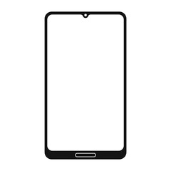 Mobile icon black vector sign. Smartphone sign online trendy vector template.