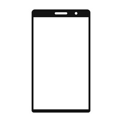 Mobile icon black vector sign. Smartphone sign online trendy vector template.