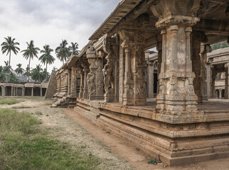 Fototapeta premium Vijayanagara ruins of the former capital of the Vijayanagar Empire in the village of Hampi in the northern Indian state of Karnataka