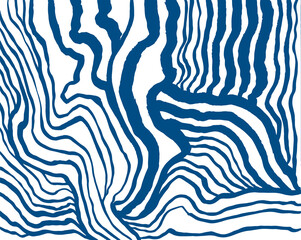 Emerald blue abstract waves isolated on white background.