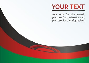Flag of Malawi, Republic of Malawi, template for the award, and official document with the flag and the symbol of Malawi
