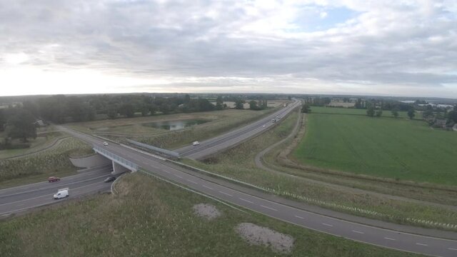 Aerial Drone footage of the NDR. The new northern distributor road around Norwich, Norfolk.1