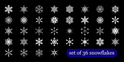 Fototapeta na wymiar Set of snowflakes icons. Vector illustration