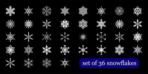 Set of snowflakes icons. Vector illustration