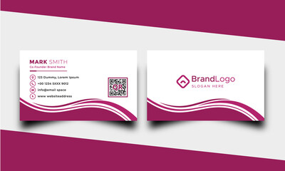 Modern business card print ready . double sided business card design template . 