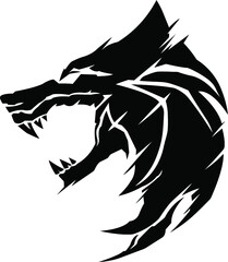 Lion with open mouth face vector illustration.