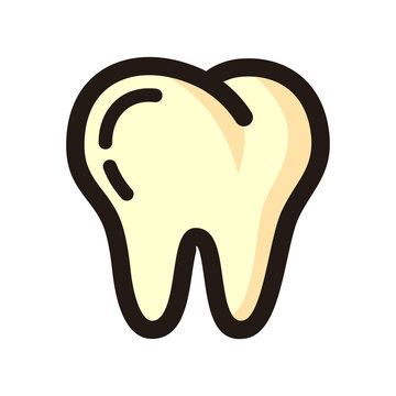 ooth outline icon isolated on white background from body parts collection.