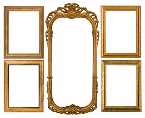 set of gold frames