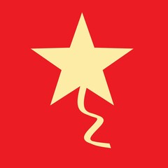 Obraz premium holiday gold star on red background 