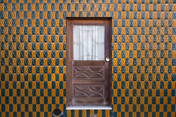 Traditional azulejos facade of the house in Portugal. © De Visu