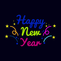 Happy New Year greeting card or background.