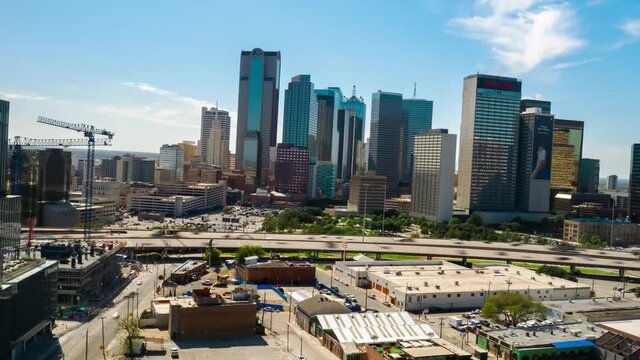 4K Dallas Skyline Drone Timelapse Dallas Aerial Dallas Downtown Rotate