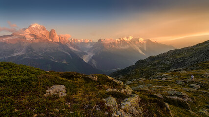 Lacs des Cheserys, Chesery lake - Mountain lakes Chamonix in sunset