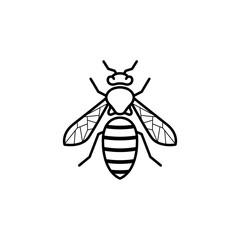 Bee icon flat vector illustration