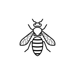 Bee icon flat vector illustration