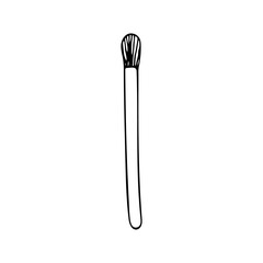Makeup brush doodle vector illustration. Hand drawn makeup brush icon in vector.