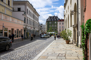 Fototapeta na wymiar Blick auf den Rindermarkt Passau