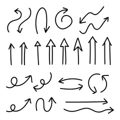 Arrow doodles vector collection. Set of Hand drawn vector arrows.