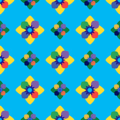 Geometric ornament, kaleidoscope pattern. Decorative ornaments. Kaleidoscope seamless pattern. Geometric design elements. Abstract vector flowers and circles.