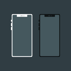 iphone ios simple black white mockup template vector illustration mobile